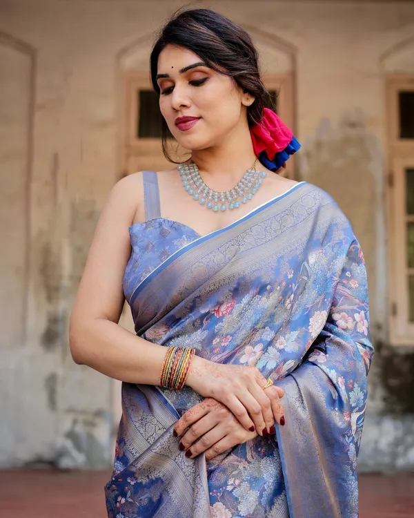 Majestic_Blue_Banarasi_Silk_Saree_with_Delicate_Floral_Zari_Work_and_Tassel-Embellished_Pallu
