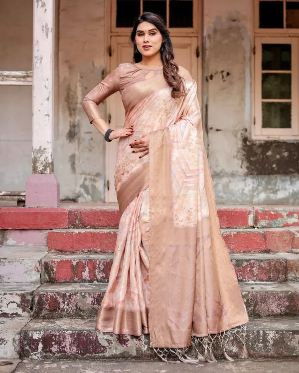 Elegant_Beige_Banarasi_Silk_Saree_with_Tassels_and_Zari_Work