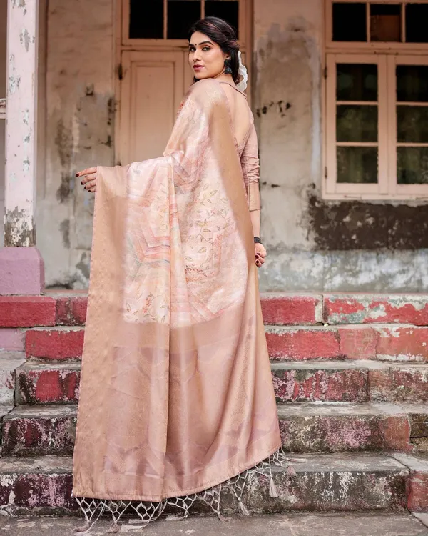 Elegant_Beige_Banarasi_Silk_Saree_with_Tassels_and_Zari_Work