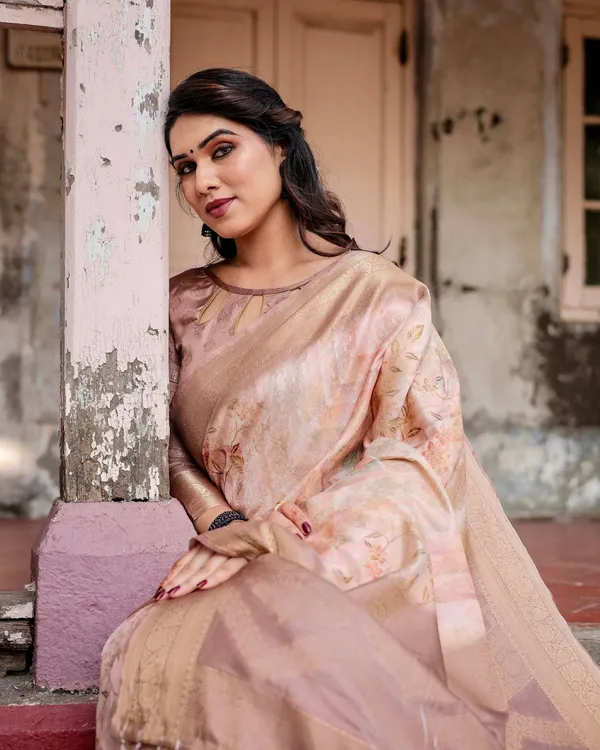 Elegant_Beige_Banarasi_Silk_Saree_with_Tassels_and_Zari_Work
