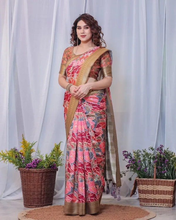 Radiant_Red_and_Gold_Banarasi_Silk_Saree_with_Floral_Motifs_and_Tassels