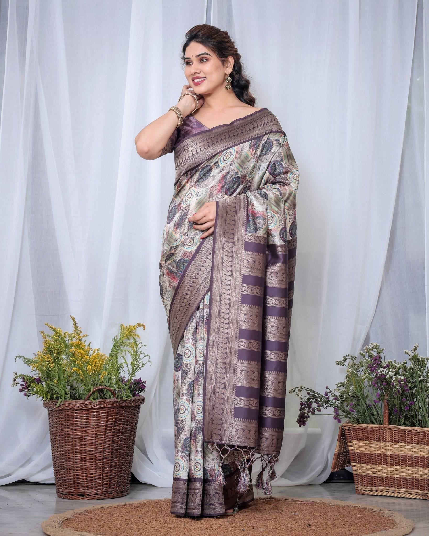 Ethereal_Lavender_Banarasi_Silk_Saree_with_Circular_Motif_Tassels