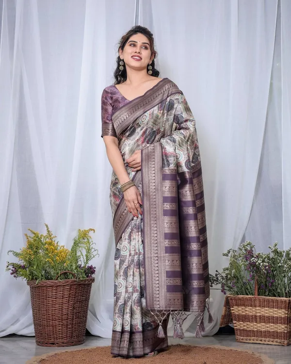 Ethereal_Lavender_Banarasi_Silk_Saree_with_Circular_Motif_Tassels
