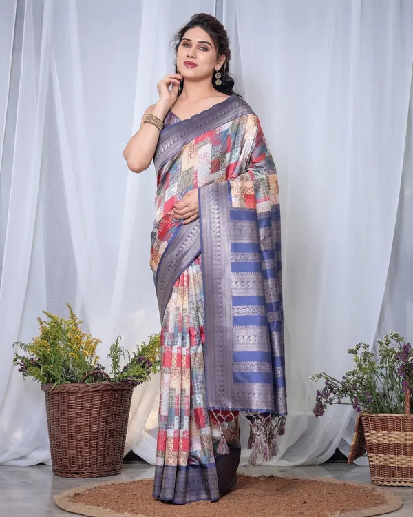 Blue_Banarasi_Silk_Saree_with_Multicolor_Patchwork_Digital_Print,_Zari_Border_&_Tassel_Pallu