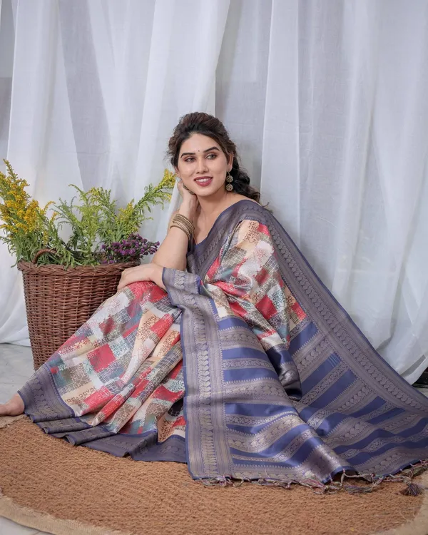 Blue_Banarasi_Silk_Saree_with_Multicolor_Patchwork_Digital_Print,_Zari_Border_&_Tassel_Pallu