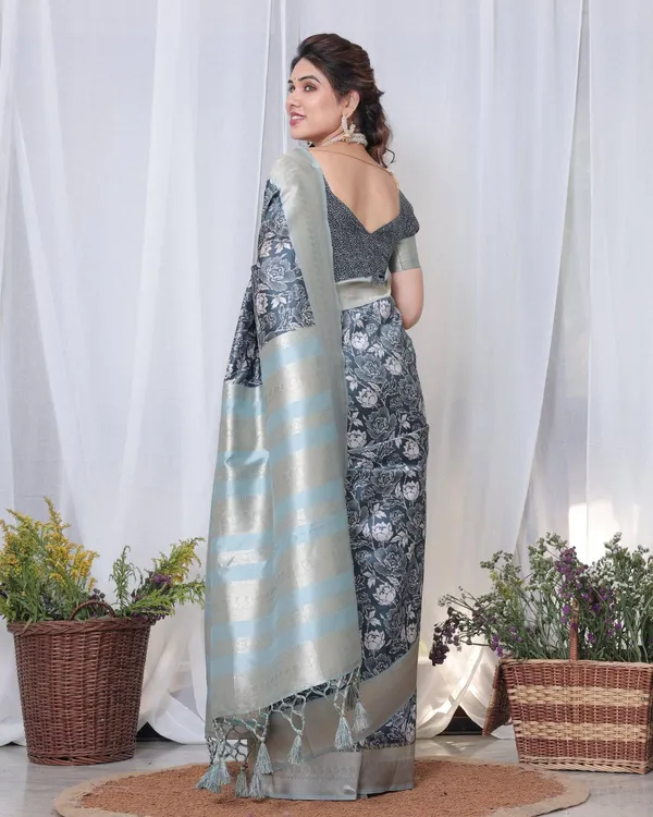 Timeless_Blue_and_Silver_Banarasi_Silk_Saree_with_Floral_Design_and_Tassels