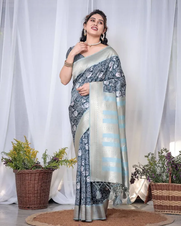 Timeless_Blue_and_Silver_Banarasi_Silk_Saree_with_Floral_Design_and_Tassels