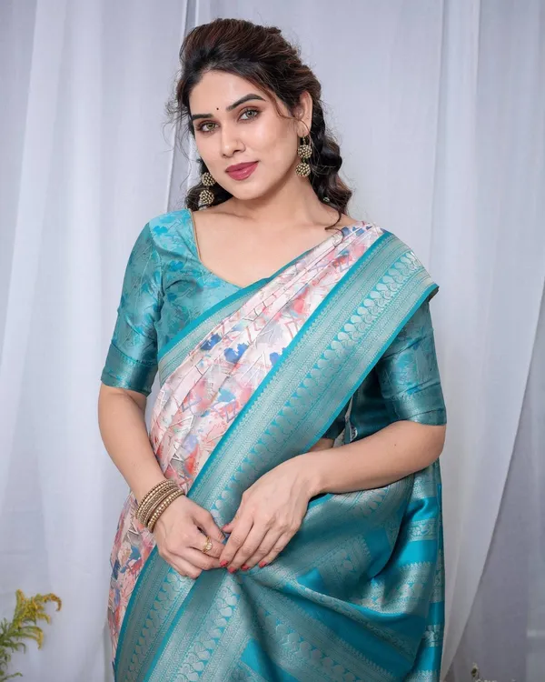 Ivory_Banarasi_Silk_Saree_with_Pink_Ikat_Digital_Print,_Zari_Border_&_Tassel_Pallu