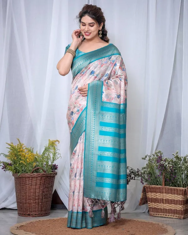 Ivory_Banarasi_Silk_Saree_with_Pink_Ikat_Digital_Print,_Zari_Border_&_Tassel_Pallu