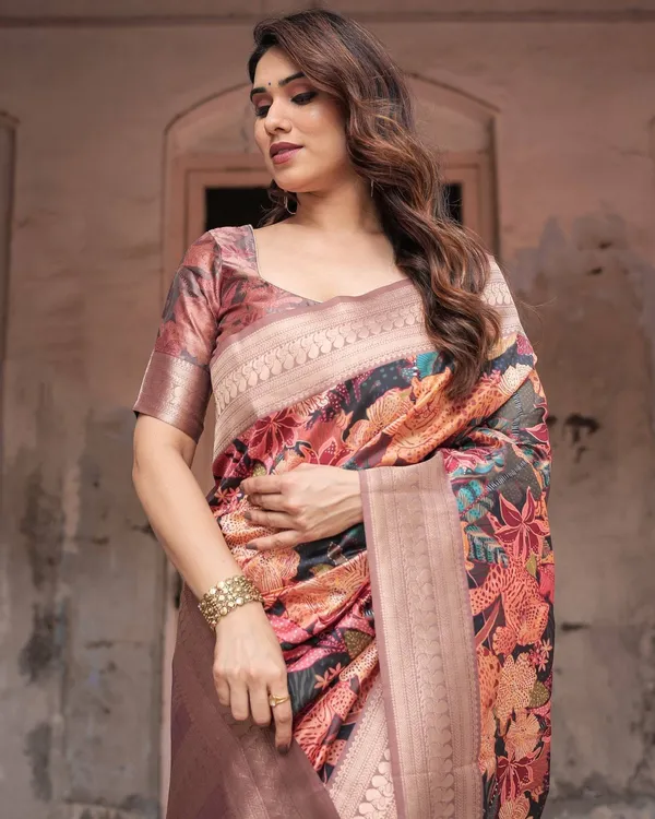 Exotic_Multicolor_Banarasi_Silk_Saree_with_Zari_Border_and_Tassels