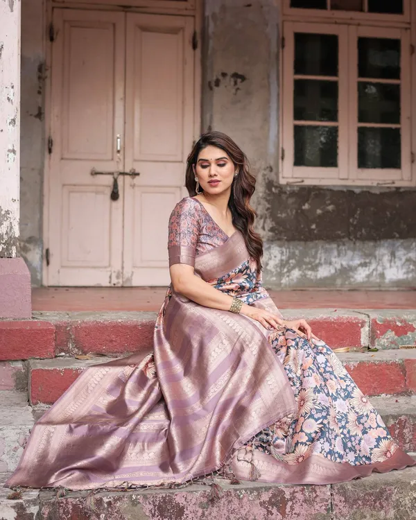 Lavender_Banarasi_Silk_Saree_with_Pastel_Floral_Digital_Print_&_Zari_Border