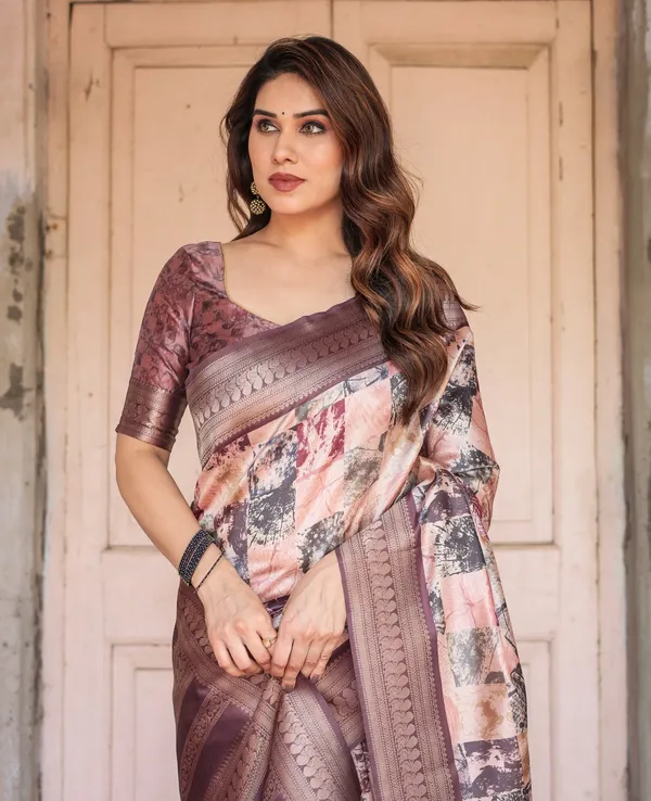 Mauve_Banarasi_Silk_Saree_with_Abstract_Checkered_Digital_Print_&_Zari_Border