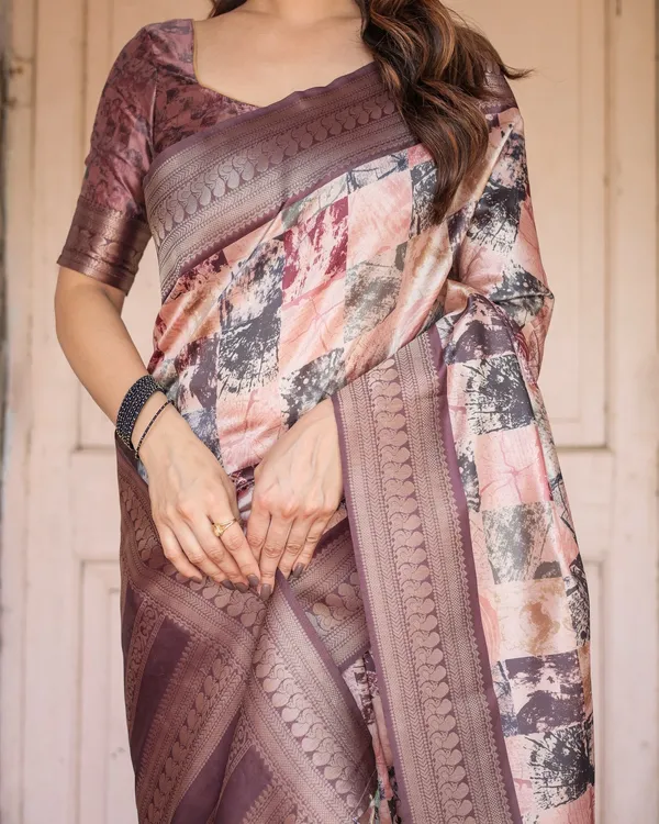 Mauve_Banarasi_Silk_Saree_with_Abstract_Checkered_Digital_Print_&_Zari_Border