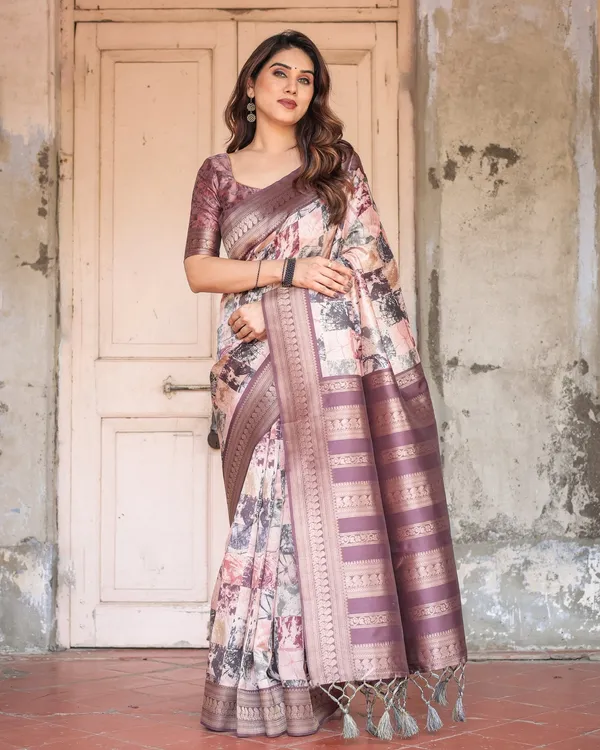 Mauve_Banarasi_Silk_Saree_with_Abstract_Checkered_Digital_Print_&_Zari_Border