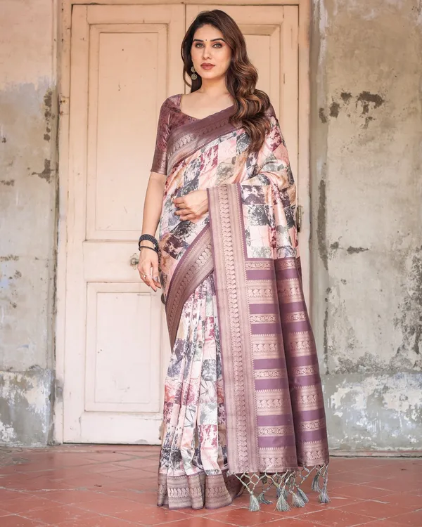 Mauve_Banarasi_Silk_Saree_with_Abstract_Checkered_Digital_Print_&_Zari_Border