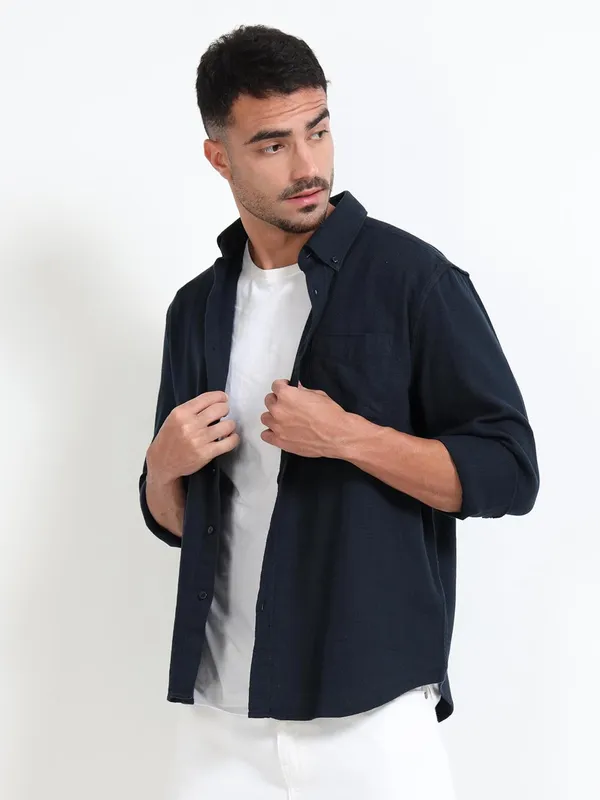 Blue_Linen_Premium_&_Elegant_Full_Sleeve_Casual_Shirt_For_Men