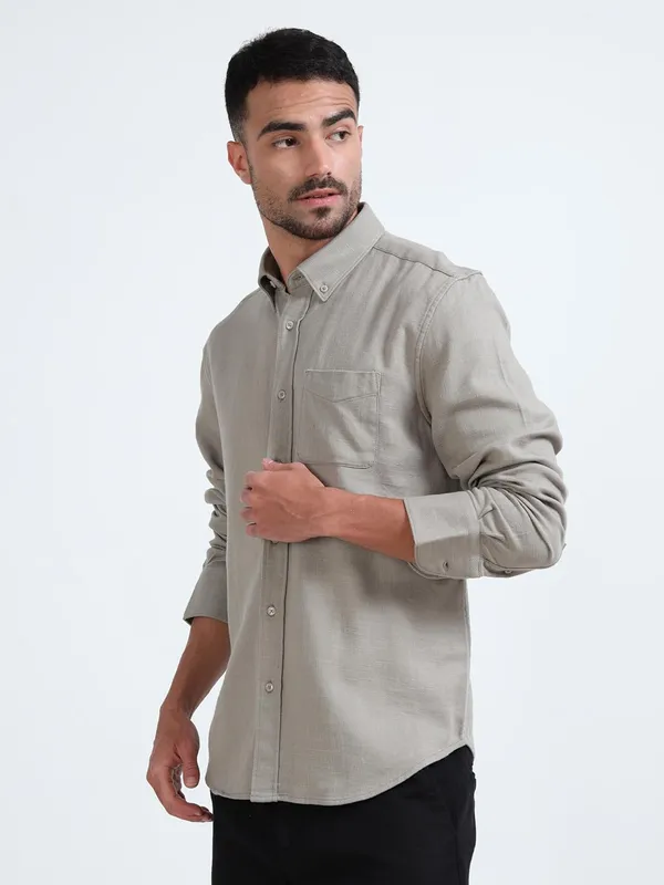 Light_Grey_Cotton_Linen_Premium_&_Elegant_Full_Sleeve_Casual_Shirt_For_Men