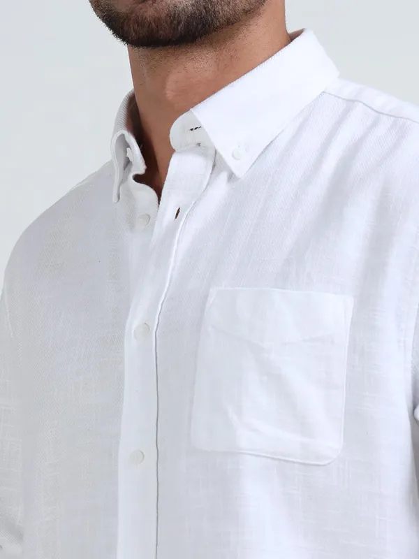 White_Cotton_Linen_Premium_&_Elegant_Full_Sleeve_Casual_Shirt_For_Men