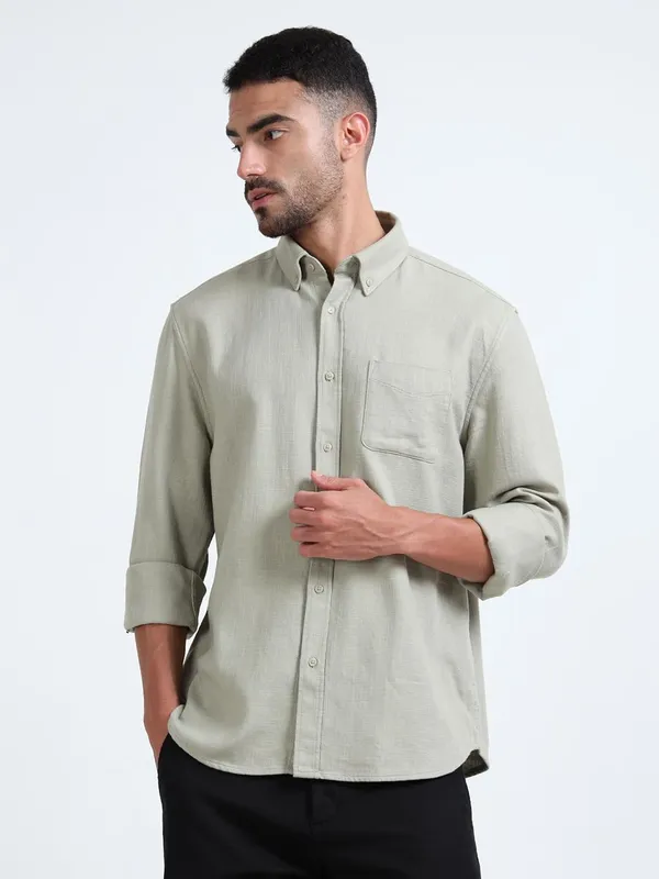Light_Green_Cotton_Linen_Premium_&_Elegant_Full_Sleeve_Casual_Shirt_For_Men