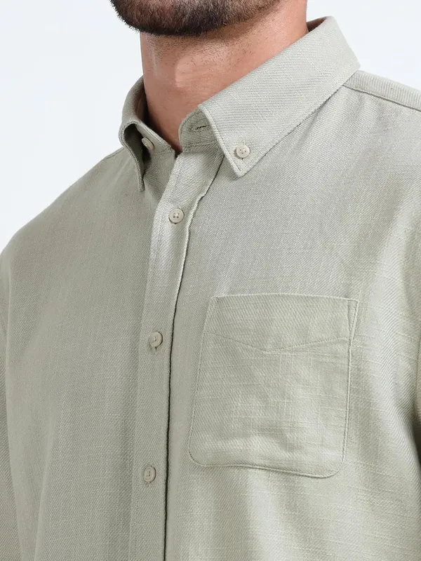 Light_Green_Cotton_Linen_Premium_&_Elegant_Full_Sleeve_Casual_Shirt_For_Men