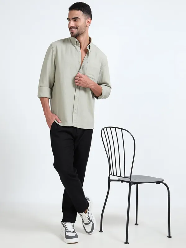 Light_Green_Cotton_Linen_Premium_&_Elegant_Full_Sleeve_Casual_Shirt_For_Men