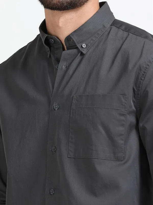 Dark_Grey_Cotton_Premium_&_Elegant_Full_Sleeve_Casual_Shirt_For_Men