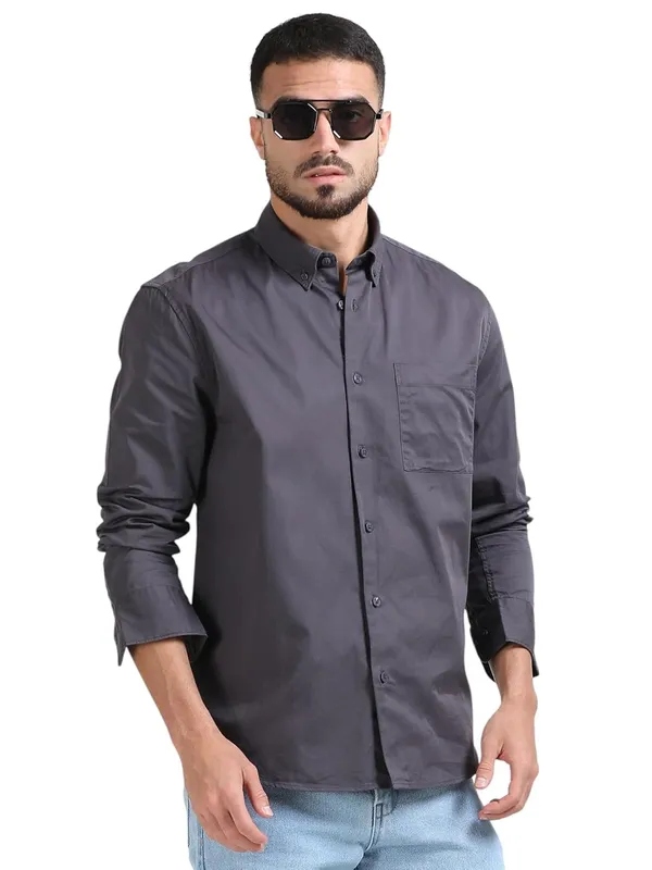 Dark_Grey_Cotton_Premium_&_Elegant_Full_Sleeve_Casual_Shirt_For_Men