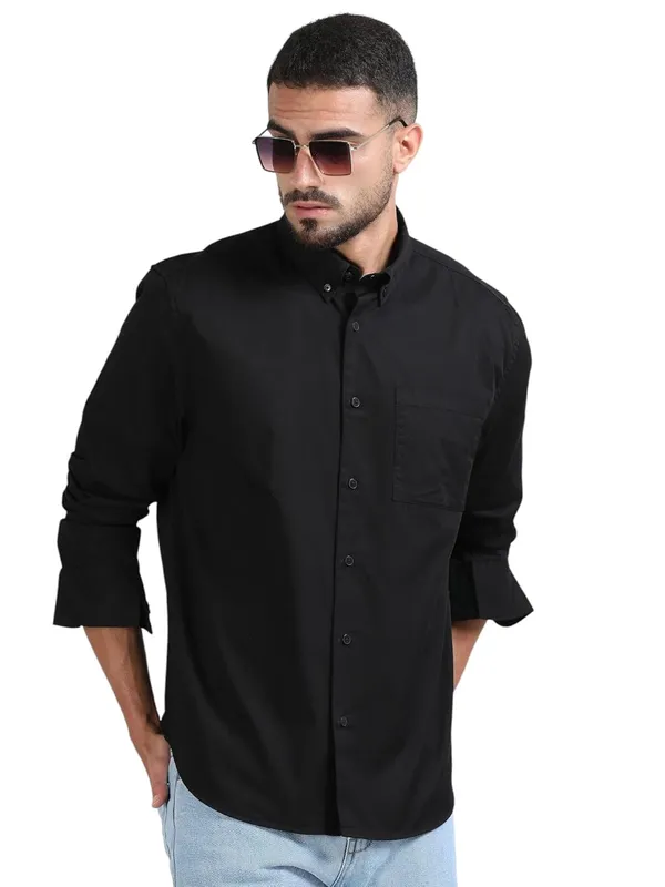 Black_Cotton_Premium_&_Elegant_Full_Sleeve_Casual_Shirt_For_Men