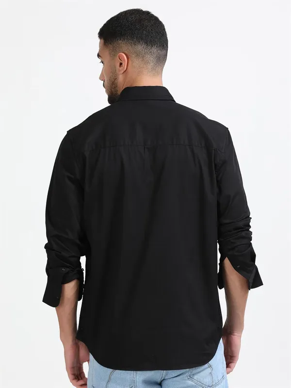 Black_Cotton_Premium_&_Elegant_Full_Sleeve_Casual_Shirt_For_Men