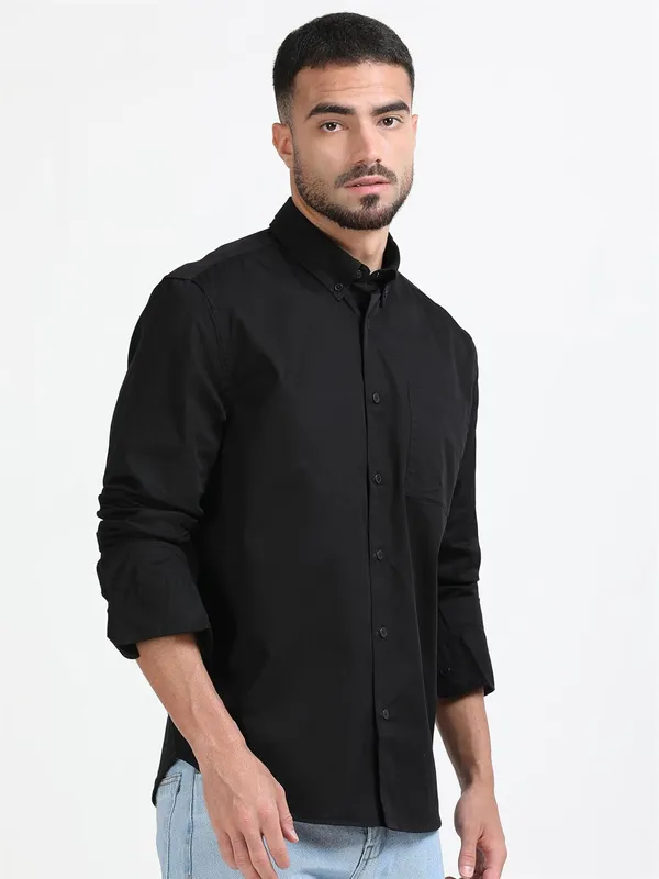 Black_Cotton_Premium_&_Elegant_Full_Sleeve_Casual_Shirt_For_Men