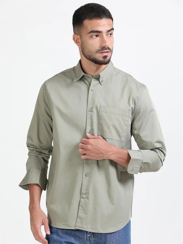 Green_Cotton_Premium_&_Elegant_Full_Sleeve_Casual_Shirt_For_Men