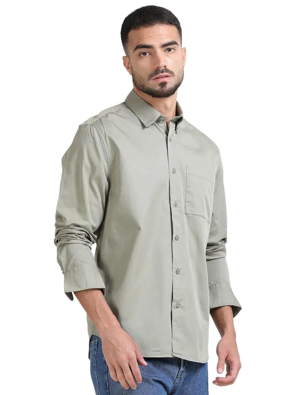 Green_Cotton_Premium_&_Elegant_Full_Sleeve_Casual_Shirt_For_Men