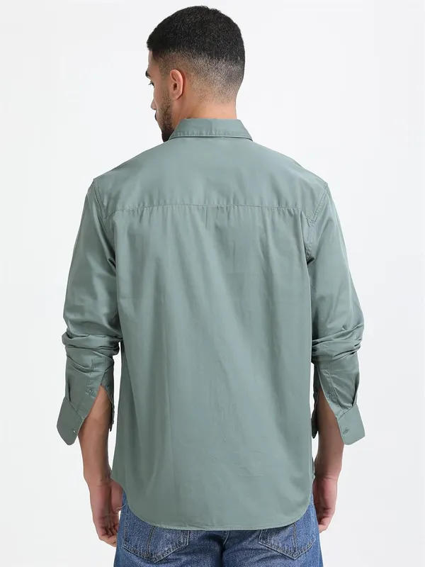 Sea_Green_Cotton_Premium_&_Elegant_Full_Sleeve_Casual_Shirt_For_Men