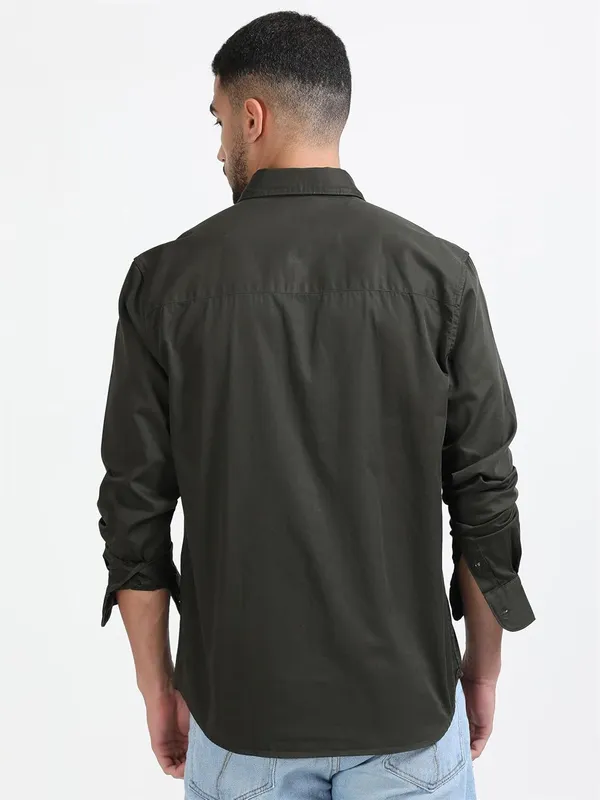 Olive_Green_Cotton_Premium_&_Elegant_Full_Sleeve_Casual_Shirt_For_Men