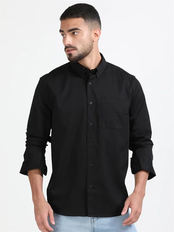 Black_Cotton_Premium_&_Elegant_Full_Sleeve_Casual_Shirt_For_Men