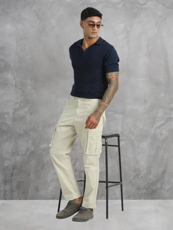 Off_White_Cotton_Premium_&_Elegant_Full_Length_Casual_Cargo_For_Men