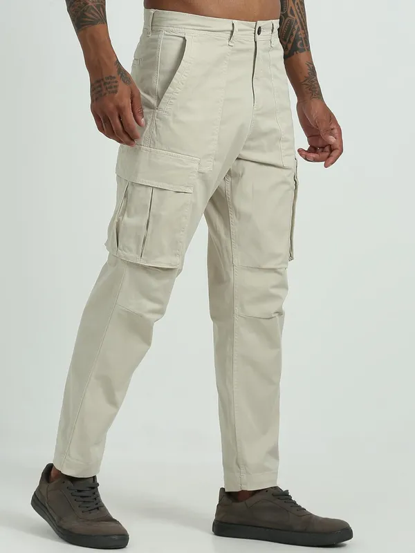 Off_White_Cotton_Premium_&_Elegant_Full_Length_Casual_Cargo_For_Men