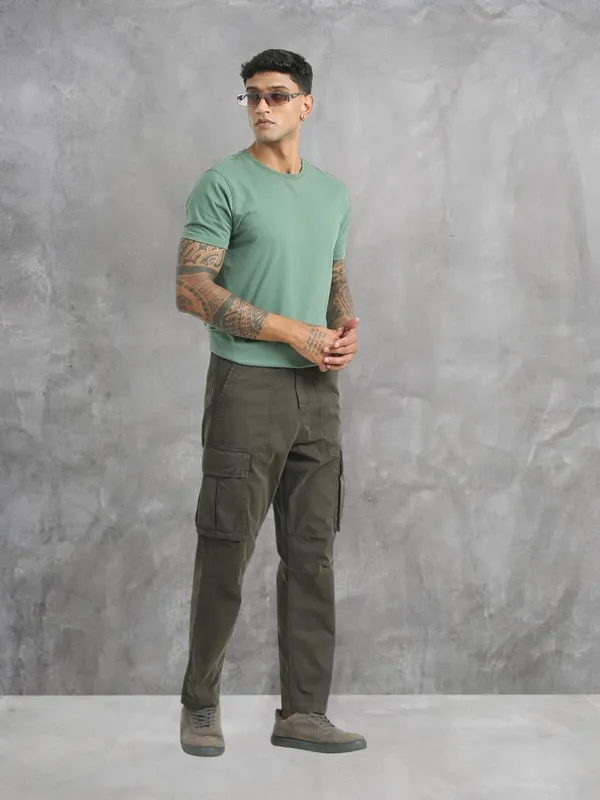Green_Cotton_Premium_&_Elegant_Full_Length_Casual_Cargo_For_Men