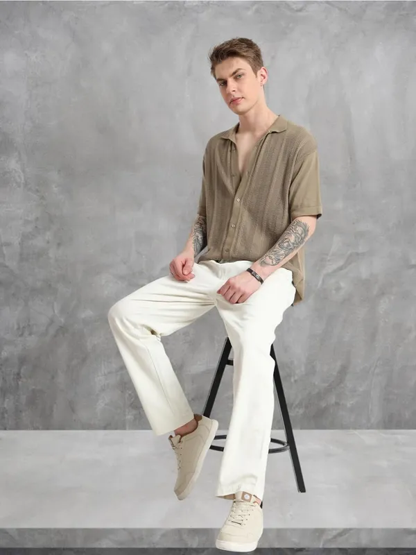 White_Cotton_Premium_&_Elegant_Full_Length_Casual_Pant_For_Men