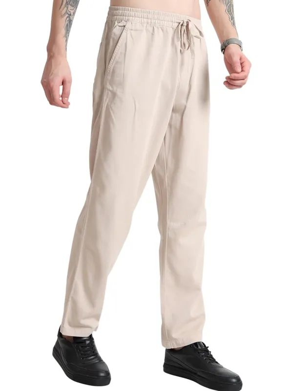 Light_Beige_Cotton_Premium_&_Elegant_Full_Length_Casual_Pant_For_Men