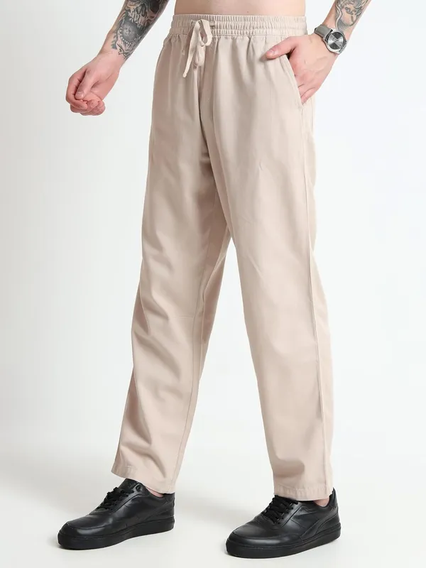 Light_Beige_Cotton_Premium_&_Elegant_Full_Length_Casual_Pant_For_Men