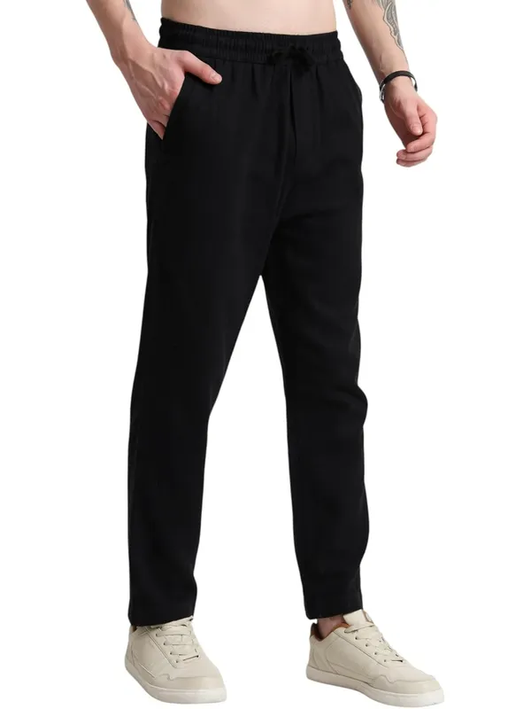 Black_Cotton_Premium_&_Elegant_Full_Length_Casual_Pant_For_Men