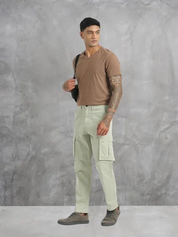 Light_Green_Cotton_Premium_&_Elegant_Full_Length_Casual_Cargo_For_Men