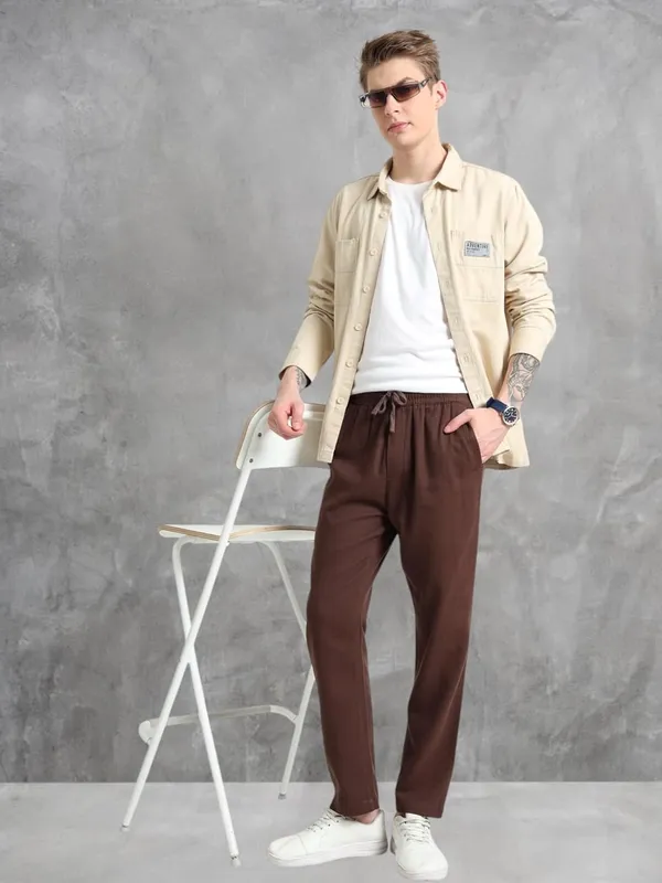 Brown_Cotton_Premium_&_Elegant_Full_Length_Casual_Pant_For_Men