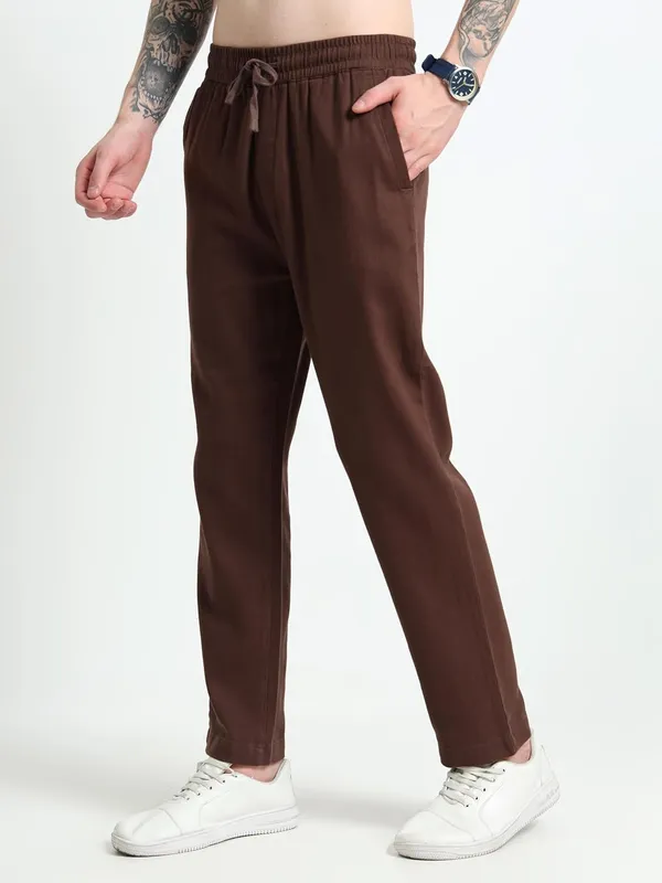 Brown_Cotton_Premium_&_Elegant_Full_Length_Casual_Pant_For_Men