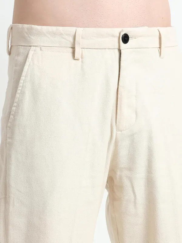 White_Cotton_Linen_Premium_&_Elegant_Full_Length_Casual_Trouser_For_Men