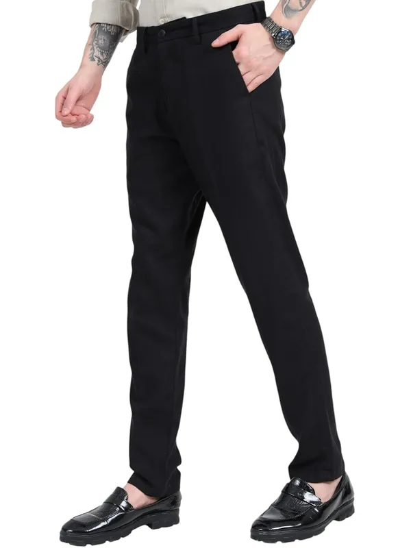 Black_Cotton_Linen_Premium_&_Elegant_Full_Length_Casual_Trouser_For_Men