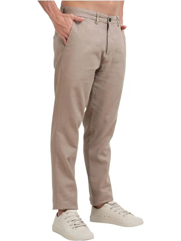Beige_Cotton_Premium_&_Elegant_Full_Length_Casual_Trouser_For_Men