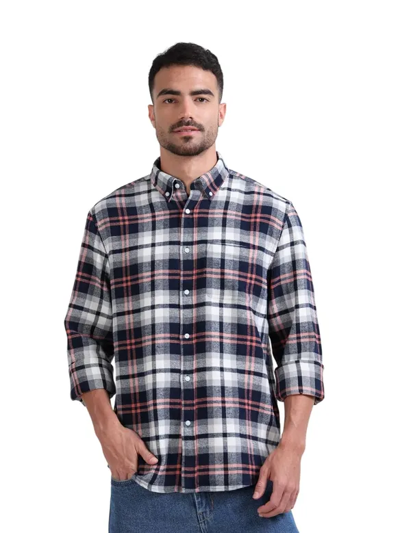 Multicolor_Cotton_Full_Sleeve_Designer_Regular_Fit_Checks_Shirt_For_Men