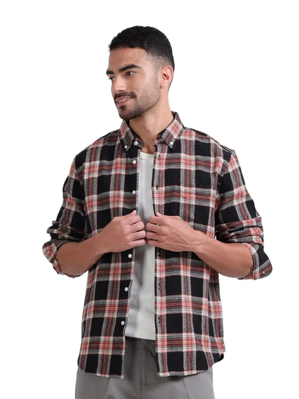 Multicolor_Cotton_Full_Sleeve_Designer_Regular_Fit_Checks_Shirt_For_Men